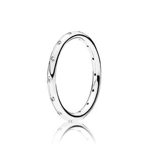 Pandora simple sparkling band Stackable Ring